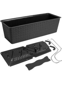 Prosperplast Jardiniêre Ratolla anthracite 49cm 12L en plastique robuste