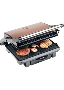 Bestron , Paninigrill &raquo;auch als Sandwich-/Panini-Kontaktgrill einsetzbar&laquo;, 1000 W, antihaftbeschichtet, mit Auffangschale, Kupfer , braun ,...