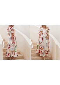 Summer V-Neck Print Long Dress - 4 Sizes