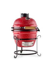 Klarstein Princesize, kamado grill, kerámia, 11", füstölés, BBQ, lassú főzés, piros