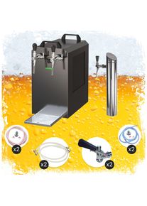 ich-zapfe Ensemble complet - Tireuse a biere avec pompe à membrane - STREAM 80K machine a biere, sous le comptoir, pompe a biere 2 lignes, 90 litres/h, professionnelle