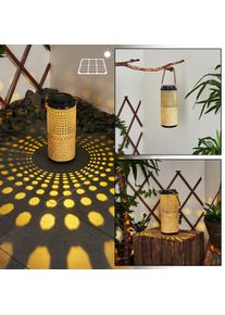 hofstein Sessivi Solarlamp LED Bruin, Hout licht, Zwart, 1-licht