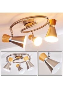 hofstein PULAU Ceiling light Light wood, matt nickel, 3-light sources