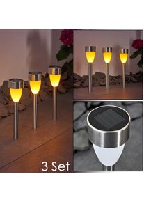 hofstein Gorizia Solarlamp LED roestvrij staal, 3-lichts