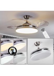 hofstein Ventilateur de plafond Bendigo LED Chrome, 1 lumière