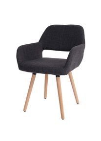 Esszimmerstuhl HWC-A50 II, Stuhl Küchenstuhl, Retro 50er Jahre Design ~ Textil, dunkelgrau, helle Beine