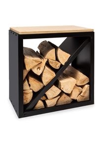 Blumfeldt Kindlewood S Black, fa állvány, pad, 57 × 56 × 36 cm, bambusz, cink