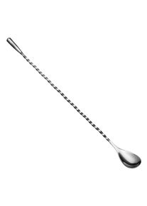 ich-zapfe Cuillère de bar en forme de larme torsadée avec bouton en métal 31cm - acier inoxydable