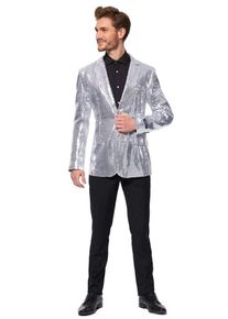 OppoSuits Paljetter af sølv Suitmeister jakke til mænd