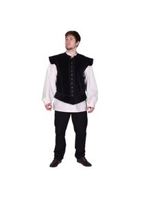 Velvet Doublet Victor with Metal Buttons, black