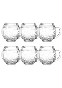 ich-zapfe Bierglazen, Bierpullen set van 6, vorm van een voetbal - 0,3 liter