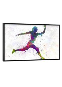 Poster with black frame "Woman runner jogger running-g" artboxONE Framed Poster