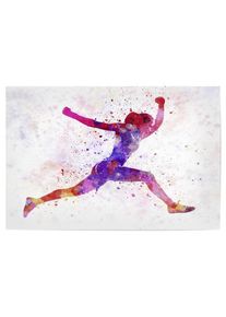Poster "Woman runner jogger running-h" artboxONE Plakater - 18x13 cm