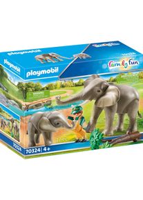 Playmobil® , Konstruktions-Spielset »Elefanten im Freigehege (70324), Family Fun«, (17 St.), Made in Germany , bunt , Spielbausteine