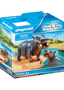 Playmobil® , Konstruktions-Spielset »Flusspferd mit Baby (70354), Family Fun«, (2 St.), Made in Europe , grau , Spielbausteine
