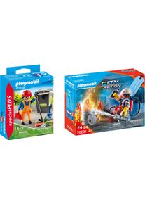 Playmobil® , Konstruktions-Spielset »Straßenreiniger (70249), Special Plus und Geschenkset Feuerwehr (70291), City Action«, (Set, 40 St.), Made in...