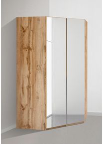 wimex Eckkleiderschrank »New York« braun, Größe H: 208 cm H: 208 cm , Platzsparende Ecklösung