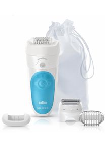 Braun , Epilierer &raquo;Silk-&eacute;pil 5 5-890&laquo;, 4 St. Aufs&auml;tze, mit 5 Extras , blau , Mit 5 Extras