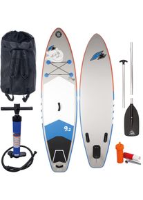 F 2 F2 , Inflatable SUP-Board »I-SUP Pirate Kids 9,2«, (Set, mit Paddel, Pumpe und Transportrucksack) , grau , Wassersportboards