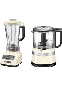 KitchenAid , Standmixer »5KSB1585EAC und Mini Zerkleinerer 5KFC3516«, 550 W, Vorteilsset: Du sparst gegenüber Einzelkauf 62,90€ , beige , Zerkleinerer