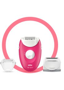 Braun , Epilierer &raquo;Silk-&eacute;pil 3 3-410&laquo;, 3 St. Aufs&auml;tze, kabelgebundener Epilierer mit 3 Extras , lila , Effizient: Passt sich den K&ouml;rperkonturen f&uuml;r...