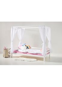 Hoppekids , Himmelbett &raquo;BASIC&laquo;, (3 St., Bett, Himmeltextil und Wimpelkette) , wei&szlig;