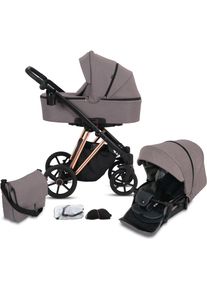 Knorrbaby , Kombi-Kinderwagen »Luzon Gold-Rosé Edition, Taupe«, 15 kg, Gestell faltbar; Made in Europe; Kinderwagen , grau , Kinderwagen