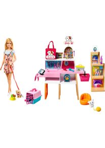 Barbie , Anziehpuppe »Haustiersalon Spielset und Puppe«, (Set, 20 tlg., inkl. 4 Haustiere) , bunt , Puppen