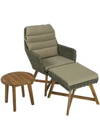 Garden Pleasure , Gartenm&ouml;belset &raquo;CALVIA&laquo;, (Set, 3 tlg.) , braun