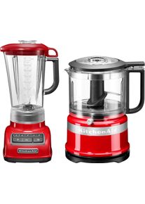 KitchenAid , Standmixer »5KSB1585EER und Mini Zerkleinerer 5KFC3516«, 550 W, Vorteilsset: Du sparst gegenüber Einzelkauf 62,90€ , rot , Zerkleinerer