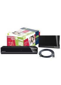 Telestar , DVB-T2 Komplettpaket (Receiver, Antenne, HDMI Kabel) , schwarz , Anschlüsse: HDMI, AV Ausgang, Audio Ausgang optisch, USB