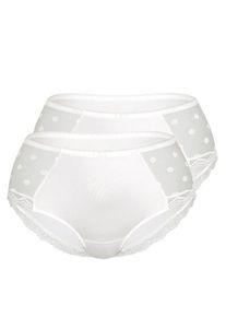 Sassa Mode sassa Dames Broekje 'DOTTED MESH' offwhite S