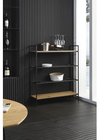 Salesfever Bücherregal, 2 Ablageböden Aus Mattschwarzem Polyrattan beige, Größe B/H/T: 110 cm x 129 cm x 34 cm B/H/T: 110 cm x 129 cm x 34 cm ,...
