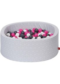 KNORRTOYS&reg; , B&auml;llebad &raquo;Geo, cube grey&laquo;, mit 300 B&auml;llen creme/grey/rose; Made in Europe , grau
