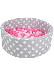 KNORRTOYS&reg; , B&auml;llebad &raquo;Soft, Grey white stars&laquo;, mit 300 B&auml;llen soft pink; Made in Europe , grau