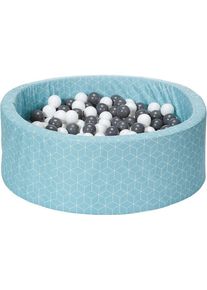 KNORRTOYS&reg; , B&auml;llebad &raquo;Geo, cube neo mint&laquo;, mit 300 B&auml;llen grey/creme; Made in Europe , blau