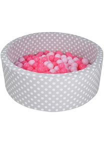 KNORRTOYS&reg; , B&auml;llebad &raquo;Soft, Grey white dots&laquo;, mit 300 B&auml;llen soft pink; Made in Europe , pink , grau-pink-rosa