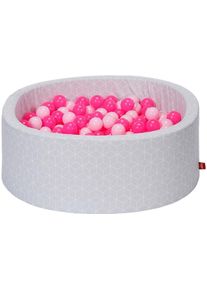 KNORRTOYS&reg; , B&auml;llebad &raquo;Geo, cube grey&laquo;, mit 300 B&auml;llen soft pink; Made in Europe , grau
