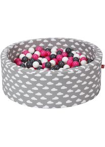KNORRTOYS&reg; , B&auml;llebad &raquo;Soft, Grey white clouds&laquo;, mit 300 B&auml;llen creme/grey/rose; Made in Europe , grau