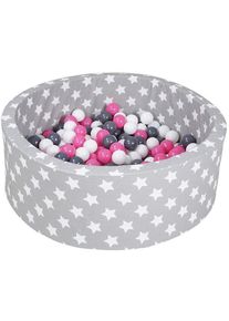 KNORRTOYS&reg; , B&auml;llebad &raquo;Soft, Grey white stars&laquo;, mit 300 B&auml;llen creme/grey/rose; Made in Europe , grau