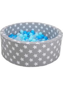 KNORRTOYS&reg; , B&auml;llebad &raquo;Soft, Grey white stars&laquo;, mit 300 B&auml;llen balls/soft blue/blue/transparent; Made in Europe , grau
