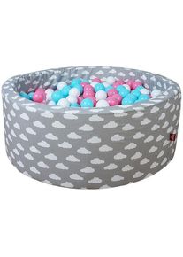 KNORRTOYS&reg; , B&auml;llebad &raquo;Soft, Grey white clouds&laquo;, mit 300 B&auml;llen rose/creme/lightblue; Made in Germany , grau