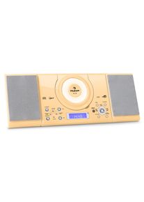Auna , Stereoanlage CD Player USB MP3 Fernbedienung Wecker Wandmontage , beige , Bedienung über Fernbedienung und Armatur