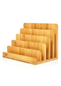 Blumfeldt 5 rekeszes levéltartó, A4, 25 x 17,5 x 16 cm, álló vagy fekvő, bambusz