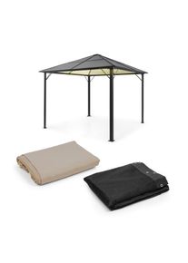 Blumfeldt Pantheon Solid Sky Ambient Solar, pavilon, szúnyogháló, 3 x 3 m, napelemes világítás