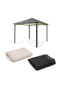 Blumfeldt Pantheon Solid Sky Ambient Solar, pavilon, szúnyogháló, 3 x 3 m, napelemes világítás