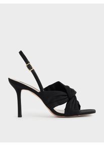 Cotton Knotted Slingback Sandals