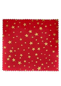 1 x stoffen lapje 150x150mm rood met gouden sterren voor deksel diameter 43-1...