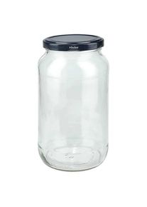 UNITWIST glazen potten 1062ml ronderand glas met zwart Twist-Off deksel TO82