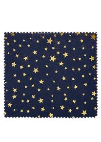 1 x stoffen lapje 150x150mm donkerblauw met gouden sterren voor deksel diamet...
